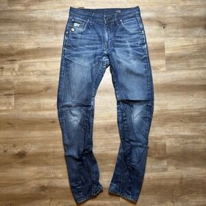 G Star RAW Jeans Men 29x32 Dark Indigo Arc 3D Slim Streetwear Faded Cotton Denim